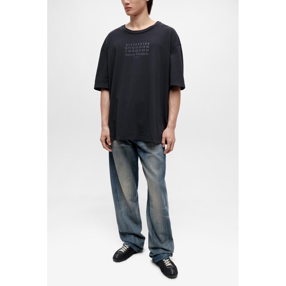Maison Margiela Numeric Logo Cotton Short Sleeve T-Shirt Men Gray