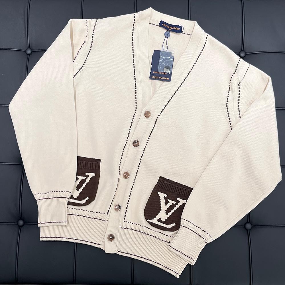 Louis Vuitton Men’s Signature Light Cardigan Ivory Brown