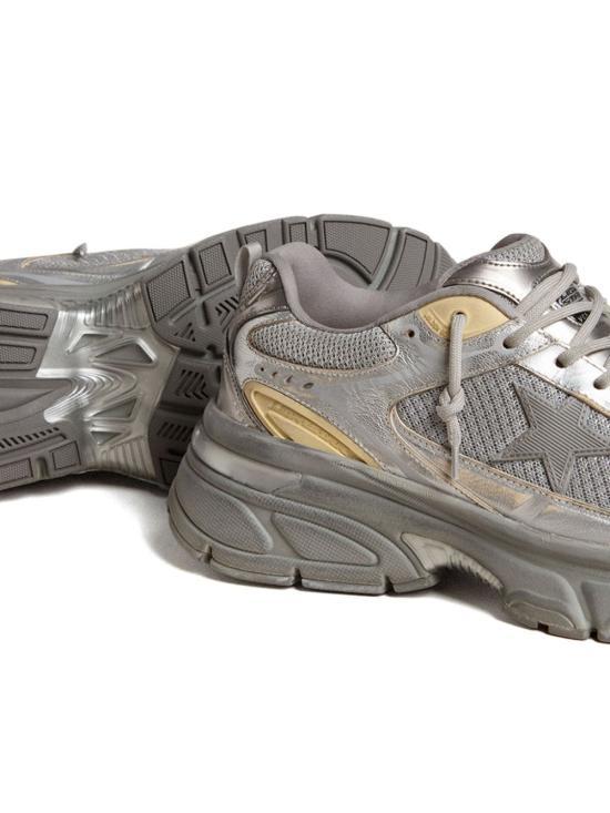 GOLDEN GOOSE Silver Gold Leather Low-Top Sneakers Men GMF00724 F00647570138