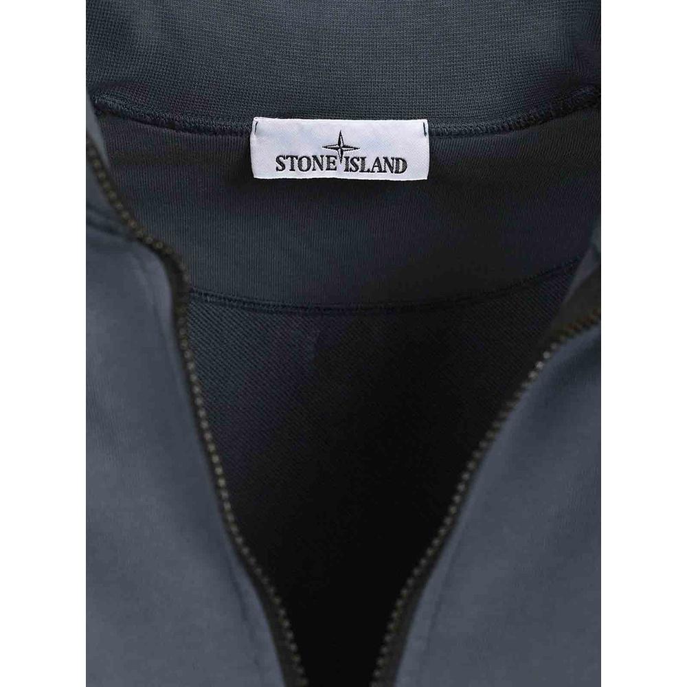 STONE ISLAND Cotton Fleece Half-Zip Sweatshirt Navy