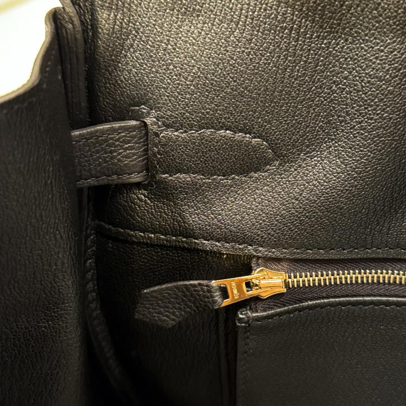 HERMES Togo Leather Birkin Bag Black 35 Tote