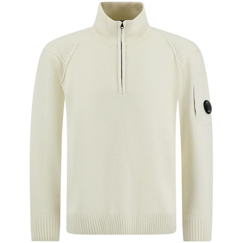 CP Company Half-Zip Turtleneck Knit Sweater for Men White