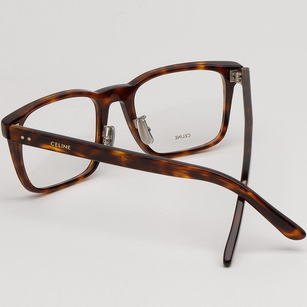 CELINE Tortoise Square Acetate Glasses Frame Asian Fit Unisex CL50030J 054