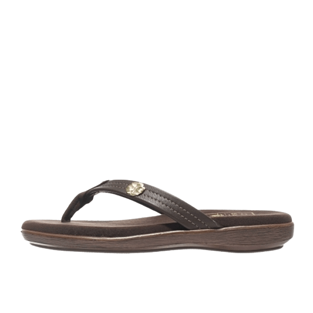 ISLAND SLIPPER Leather Flip-Flop Thong Sandals for Women DT7220FBROW