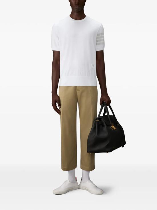 THOM BROWNE Cotton Jersey 4-Bar T-Shirt White