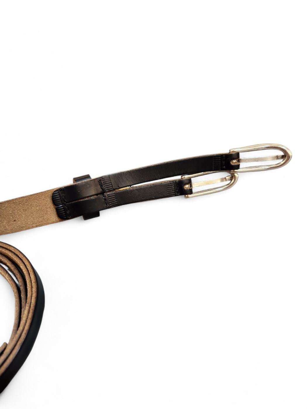 OUR LEGACY Black Chromexcel Leather Twin Tongue Belt A2258TBC