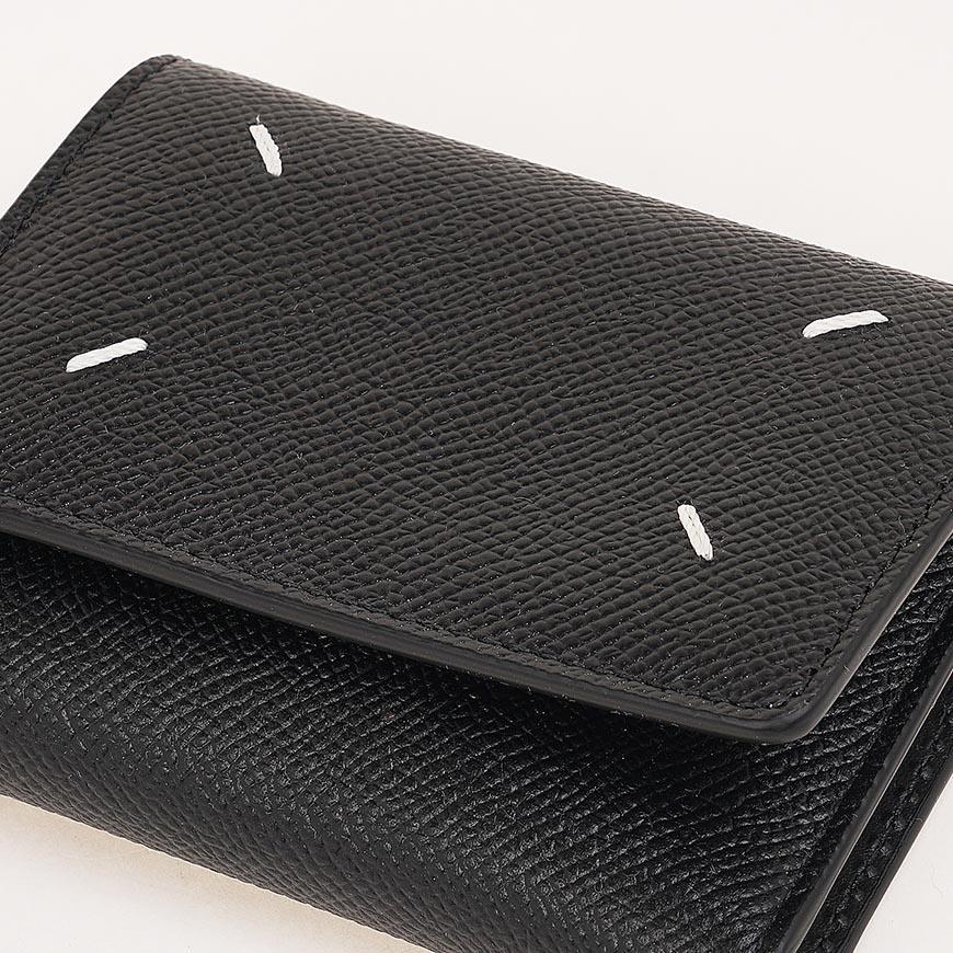 Maison Margiela Unisex Leather Four-Stitch Bifold Wallet Black
