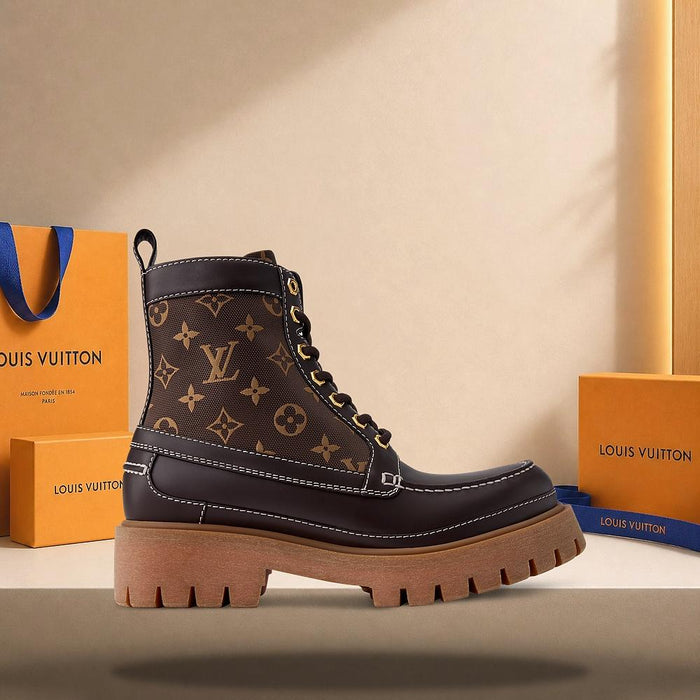 Louis Vuitton Brown LV Remix Ankle Chelsea Boots