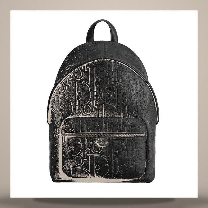 DIOR Rider Zip Backpack Black Gravity Grain Leather Shoulder Ba 1DBBA266MLL H00N