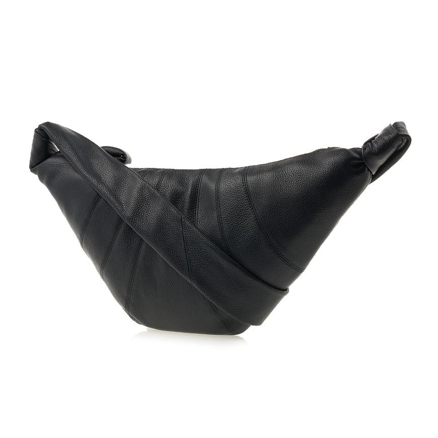 Lemaire Unisex Medium Croissant Shoulder Bag Black Leather Crossbody