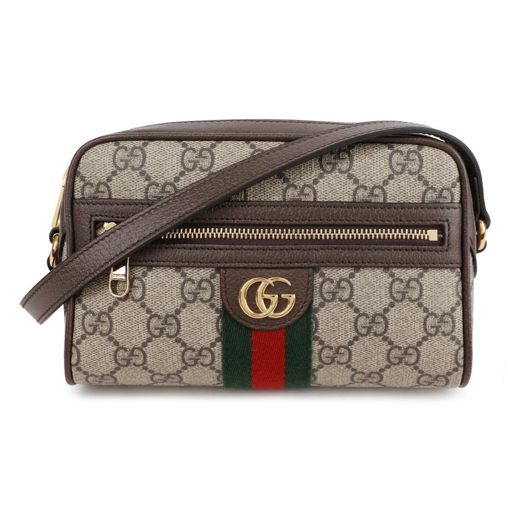 GUCCI Ophidia Mini Brown GG Canvas Leather Shoulder Bag 816359 96IWG 8745
