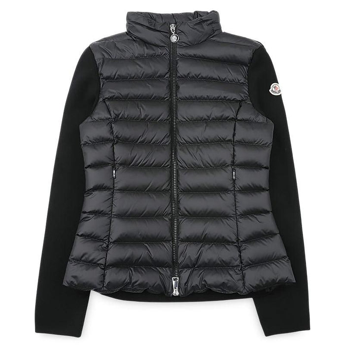 Moncler Women’s High-Neck Knit Mix Down Puffer Jacket Black
