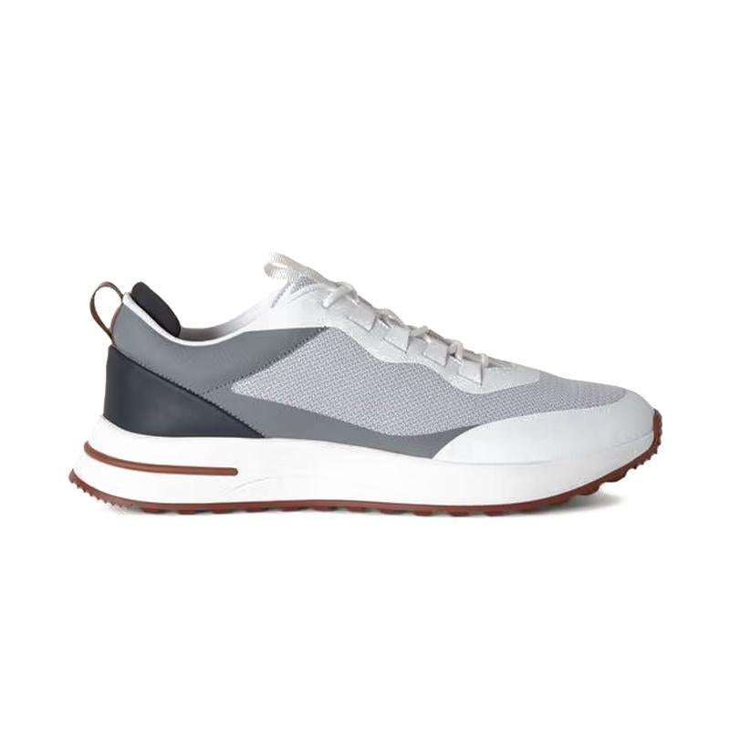 Loro Piana Gray Calfskin Suede Weekend Walk Low-Top Sneakers