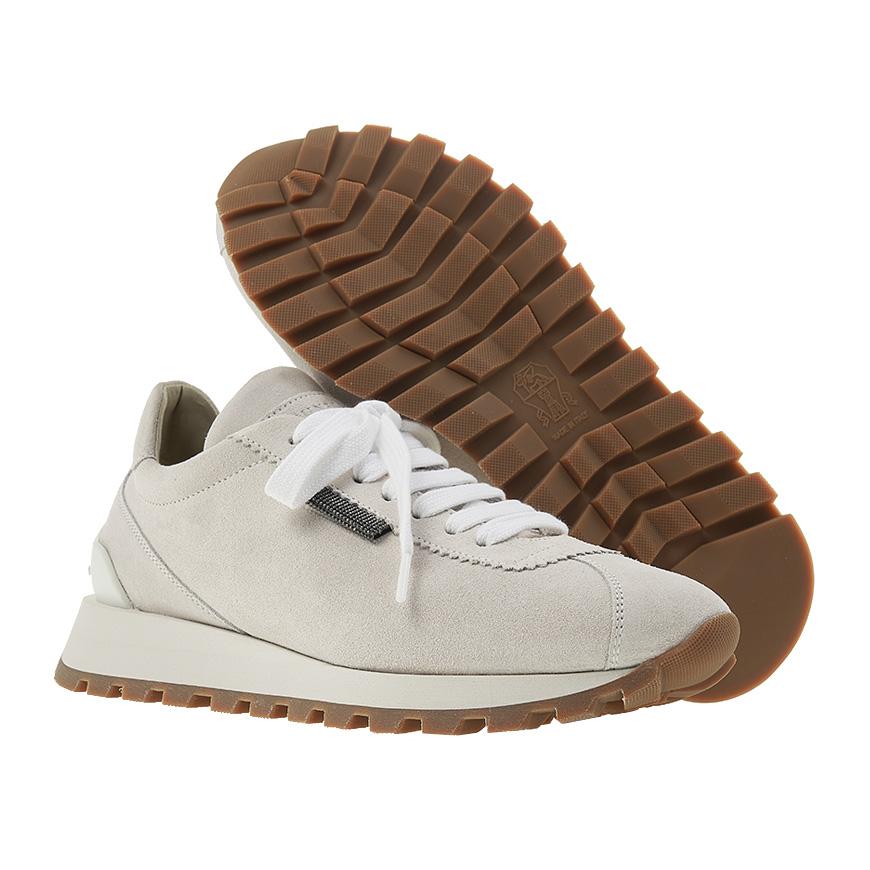 Brunello Cucinelli Shiny Tab Leather Low Top Sneakers Women’s MZSFG2110 C159