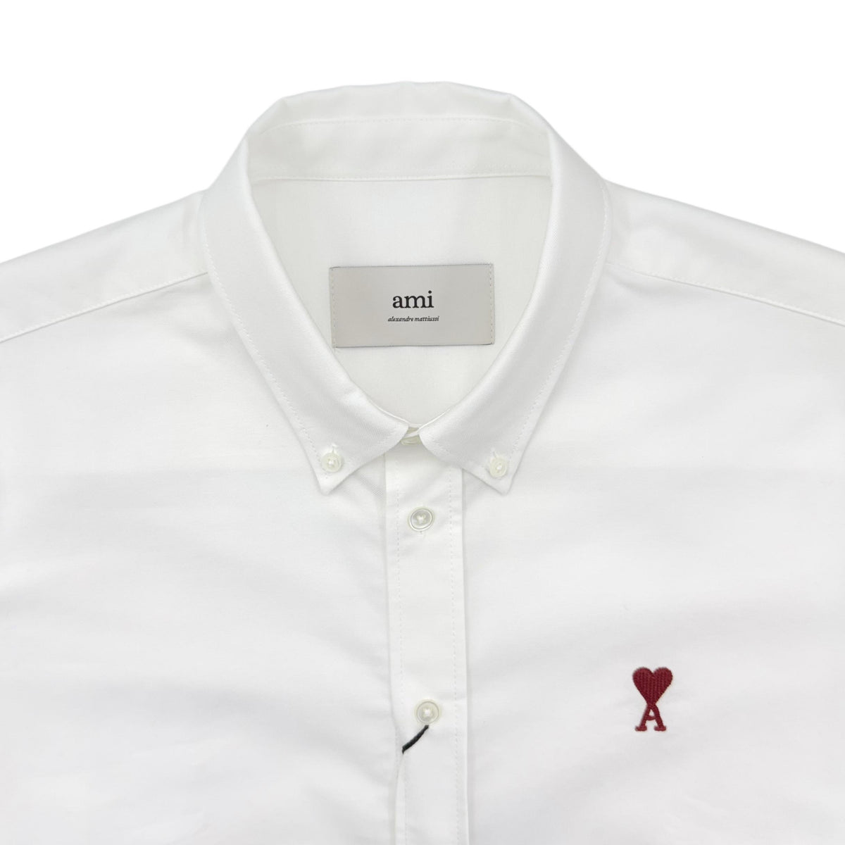 AMI Heart Logo Oxford Long Sleeve Shirt BFUSH063 168