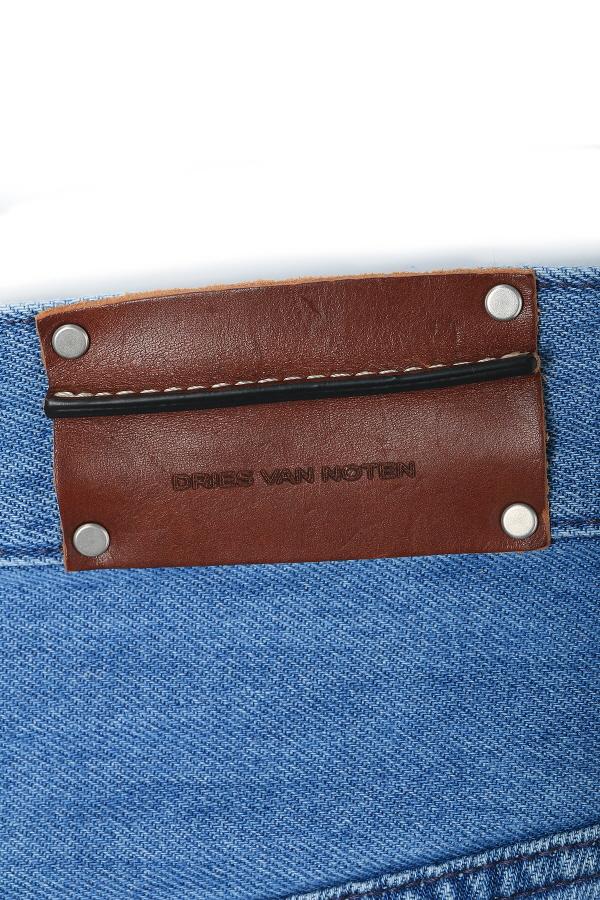 Dries Van Noten Light Blue Pleated Denim Jeans 242 020934 9378 514
