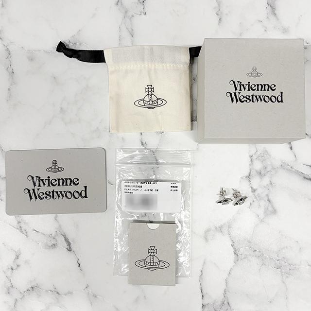 Vivienne Westwood REINA Logo Earrings Silver Tone