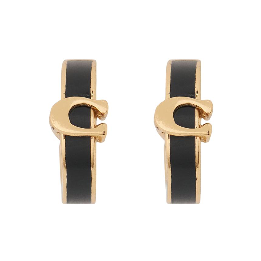 Coach Gold-Tone Logo Stud Earrings for Women 560726 GLD 001