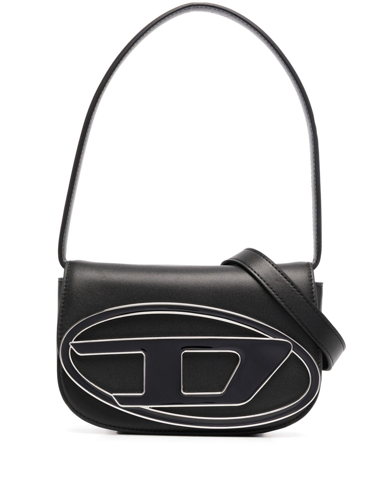 DIESEL Leather Shoulder Bag Black