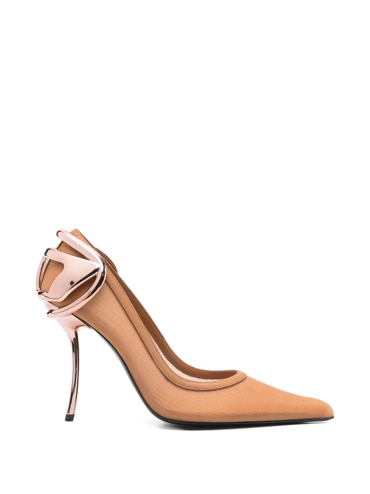 DIESEL Black Leather Slingback Pumps