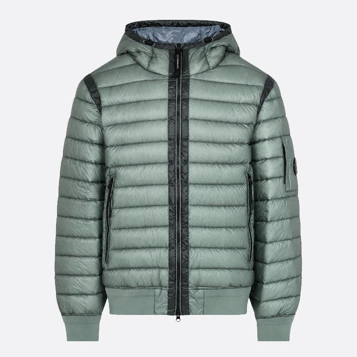 CP Company Nylon Down Jacket Silver Blue Unisex 20CMOW055A 110416A 809