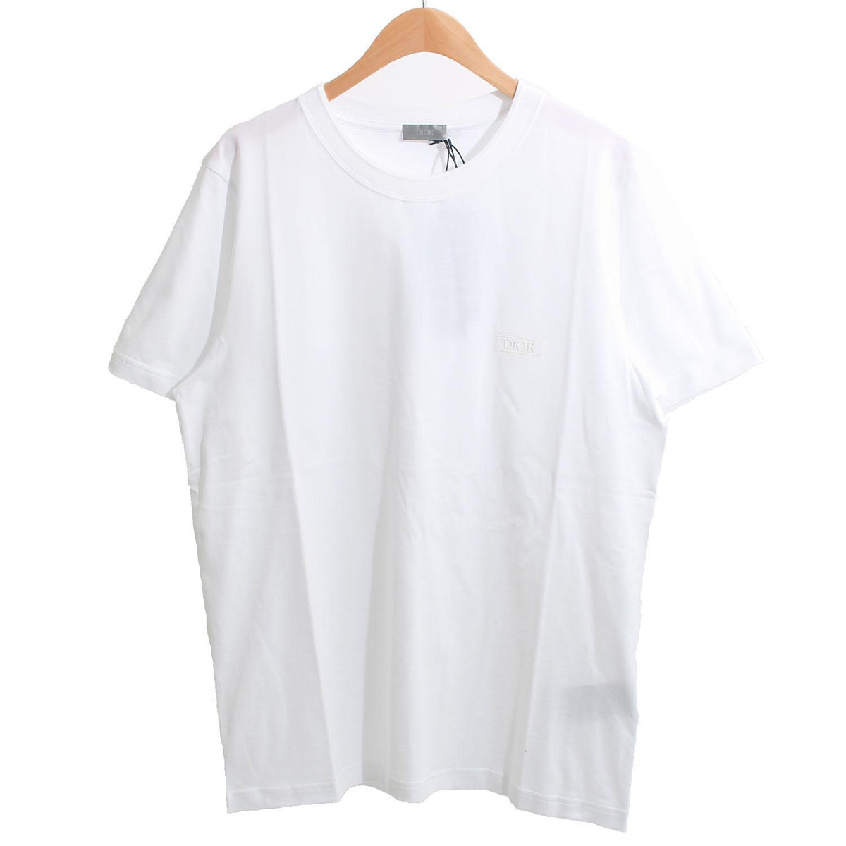 DIOR MEN Embroidered Logo Short Sleeve T-Shirt White