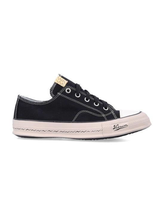 Visvim Canvas Low-Top Sneakers Men’s White Casual Shoes 0124201001001BLACK DOM
