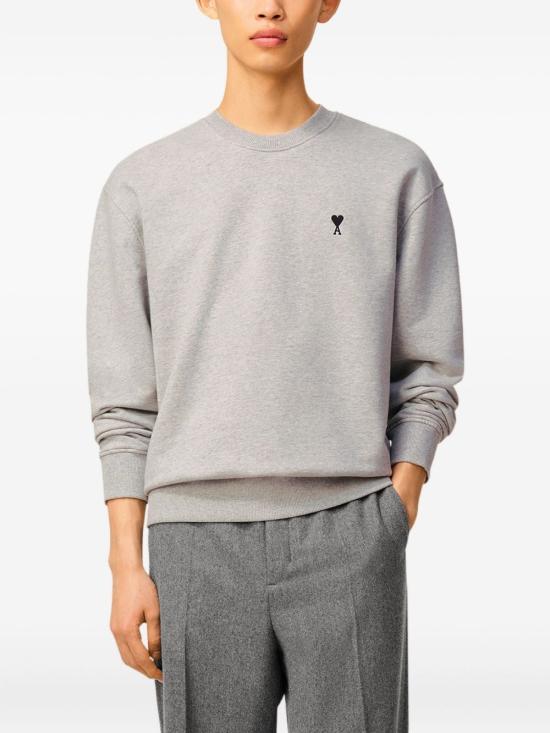 AMI Heather Ash Gray ADC Crewneck Sweatshirt for Women