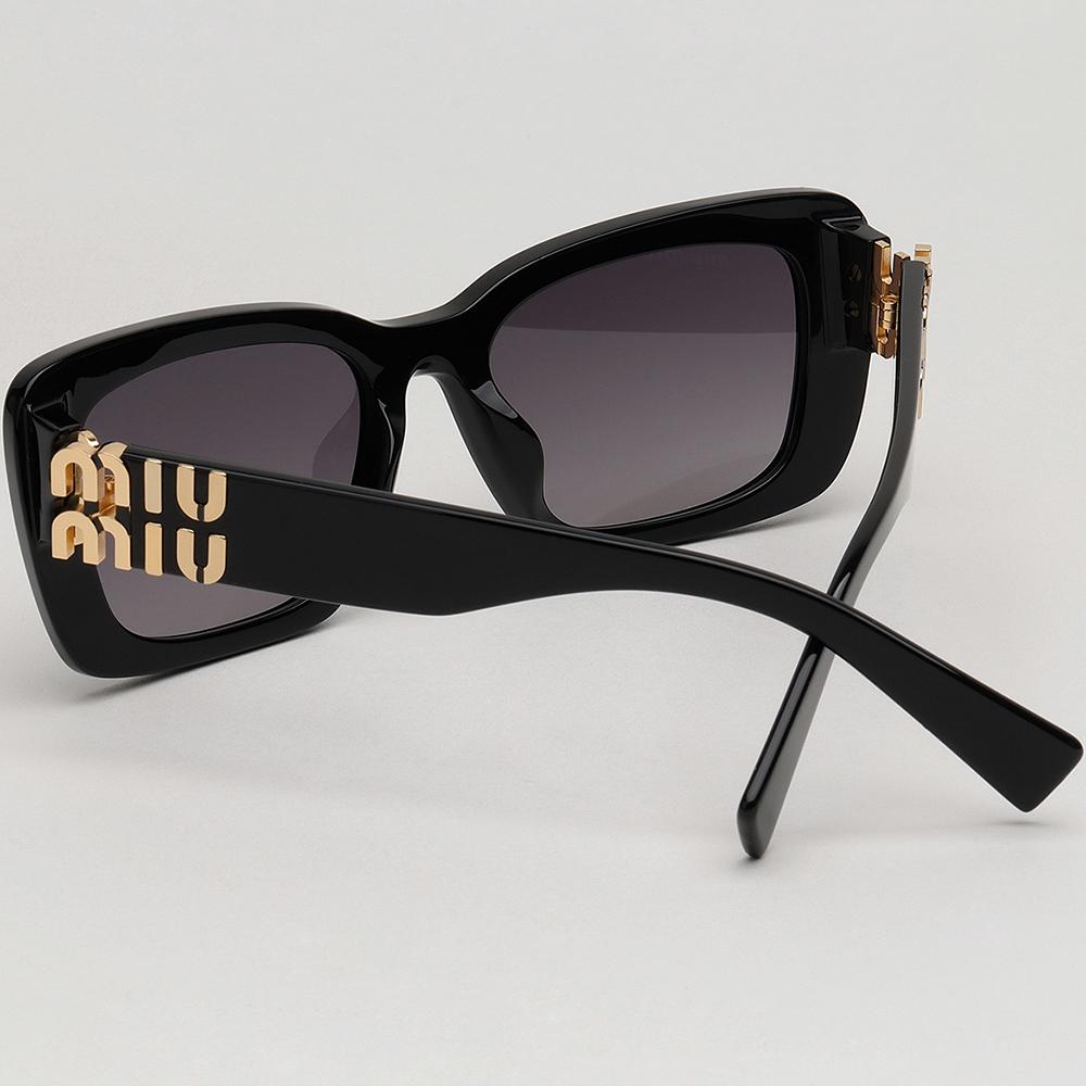 Miu Miu Thick Acetate Square Sunglasses Unisex with Shopping Bag SMU07Y 1AB 5D1
