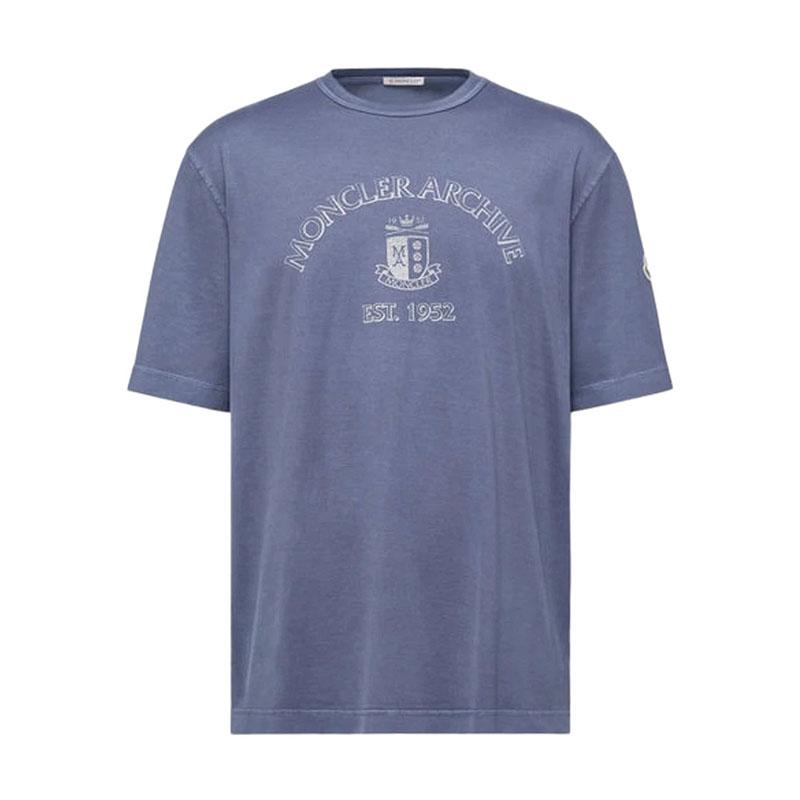 Moncler Cobalt Blue Logo Print Men’s Short Sleeve T-Shirt