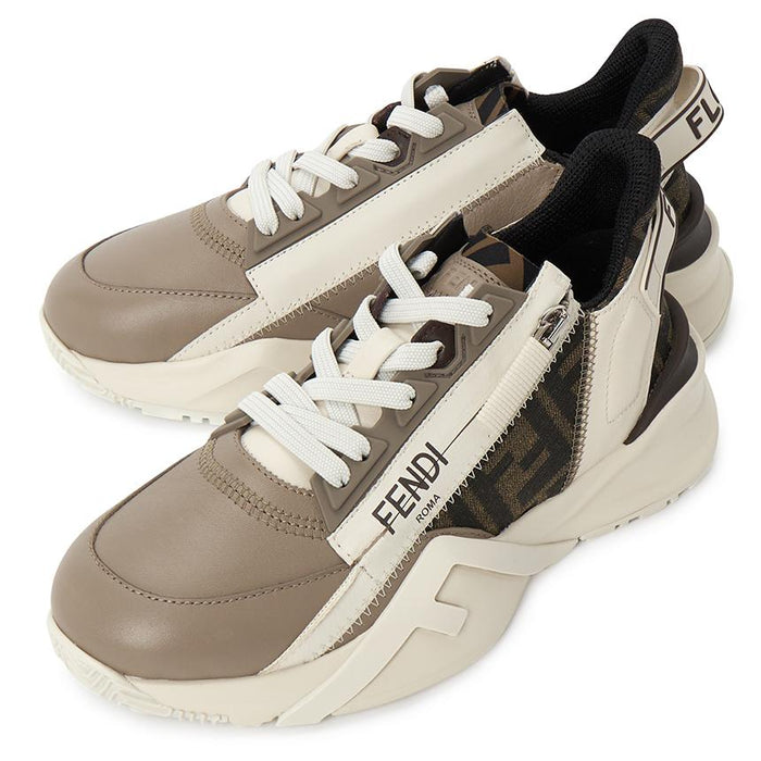 FENDI Flow Women’s Low-Top Sneakers White Mesh Leather