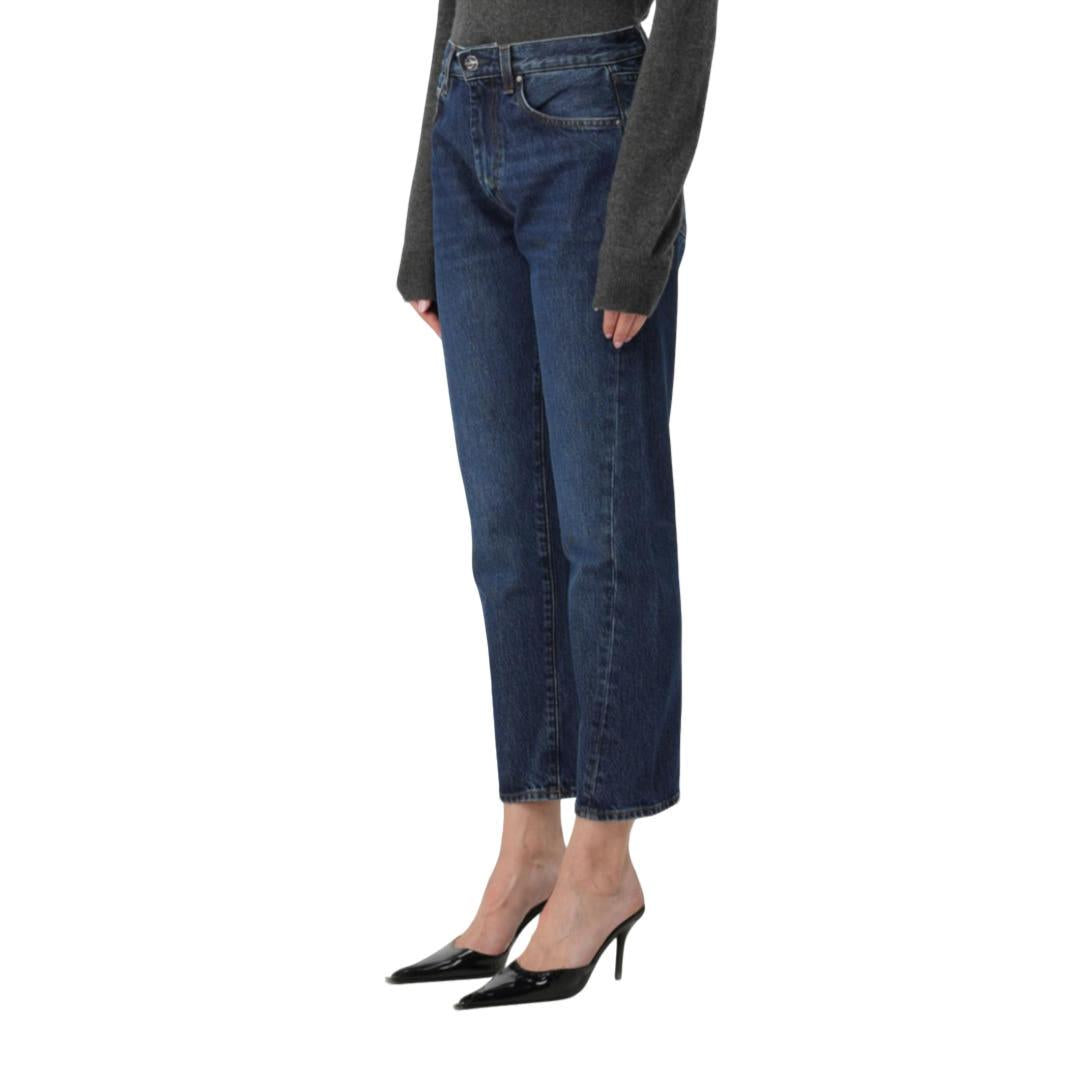 Toteme Twisted Seam Organic Cotton Mid-Rise Jeans Dark Blue Women’s 223232741