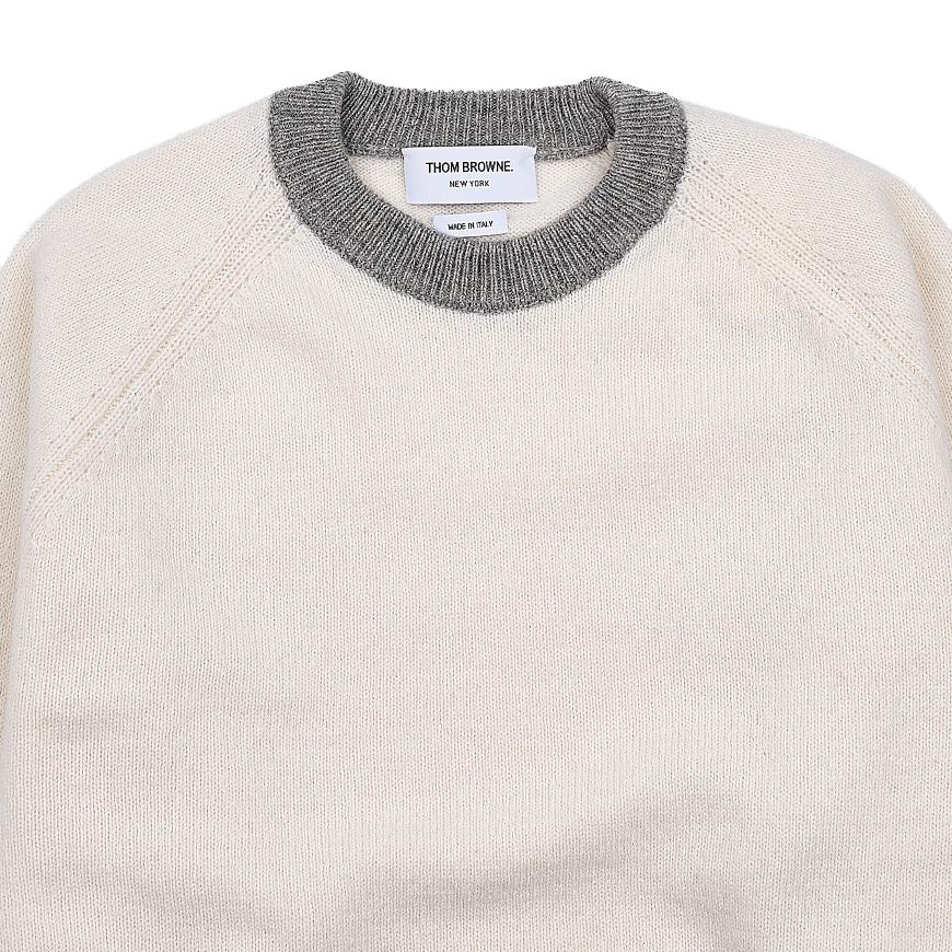 THOM BROWNE Men's 4-Bar Stripe Wool Crewneck Sweater MKA467A Y1026 100