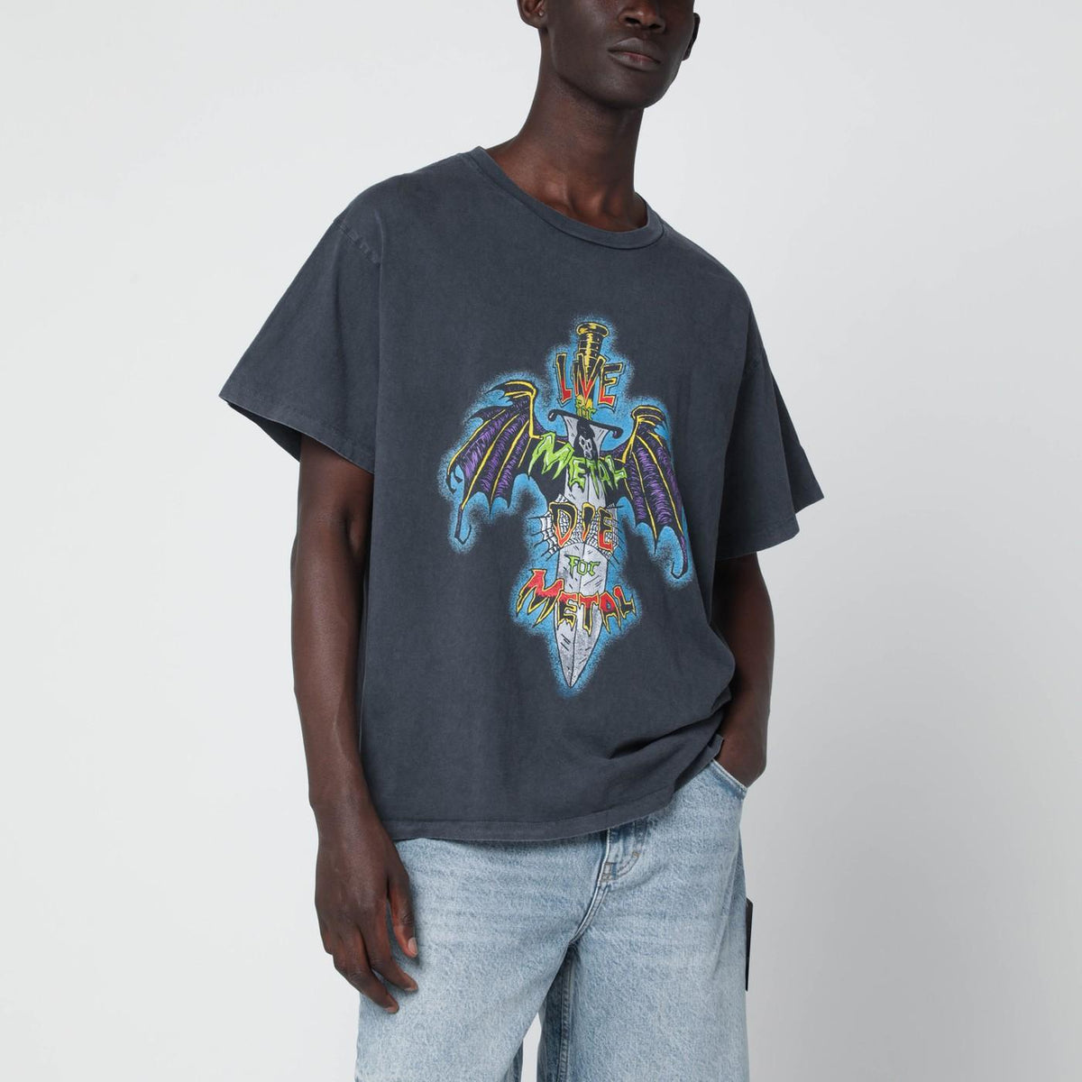 GALLERY DEPT. Vintage Black Live For Metal Graphic T-Shirt