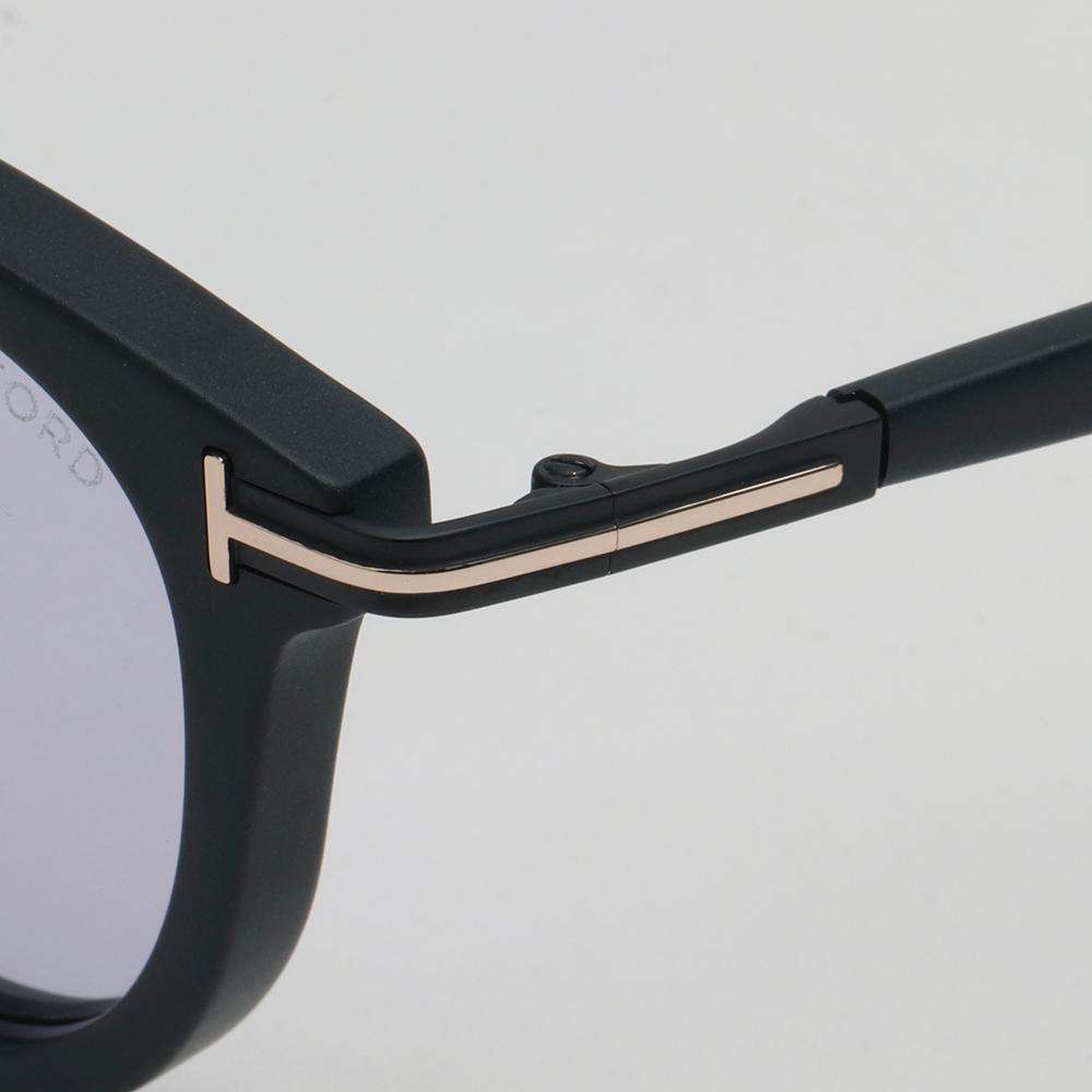 TOM FORD Matte Black Acetate Asian Fit Sunglasses Light Purple Lens TF1151D 02Y