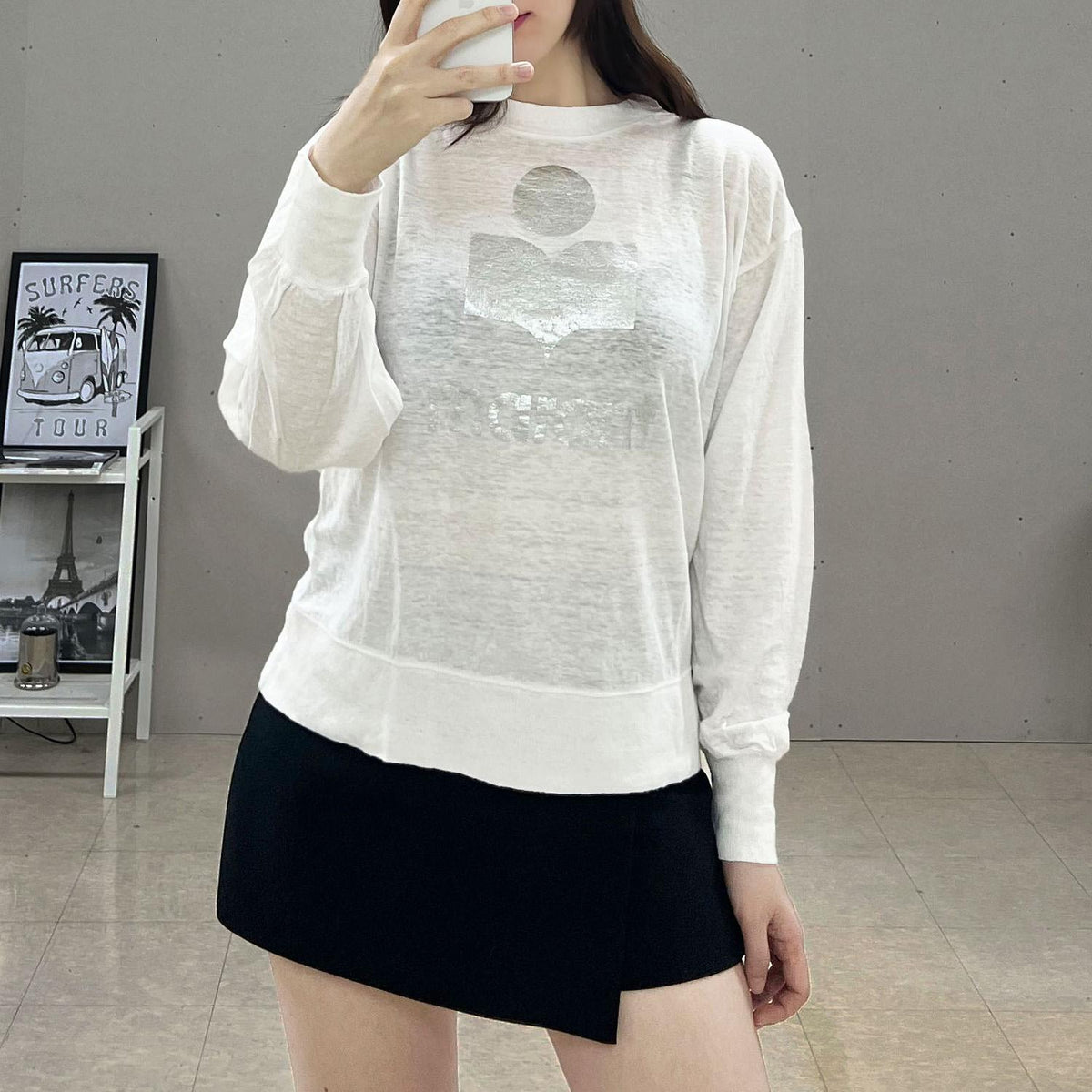 Isabel Marant Linen Sweatshirt Top KLOWIA TS0005FA A1N10E