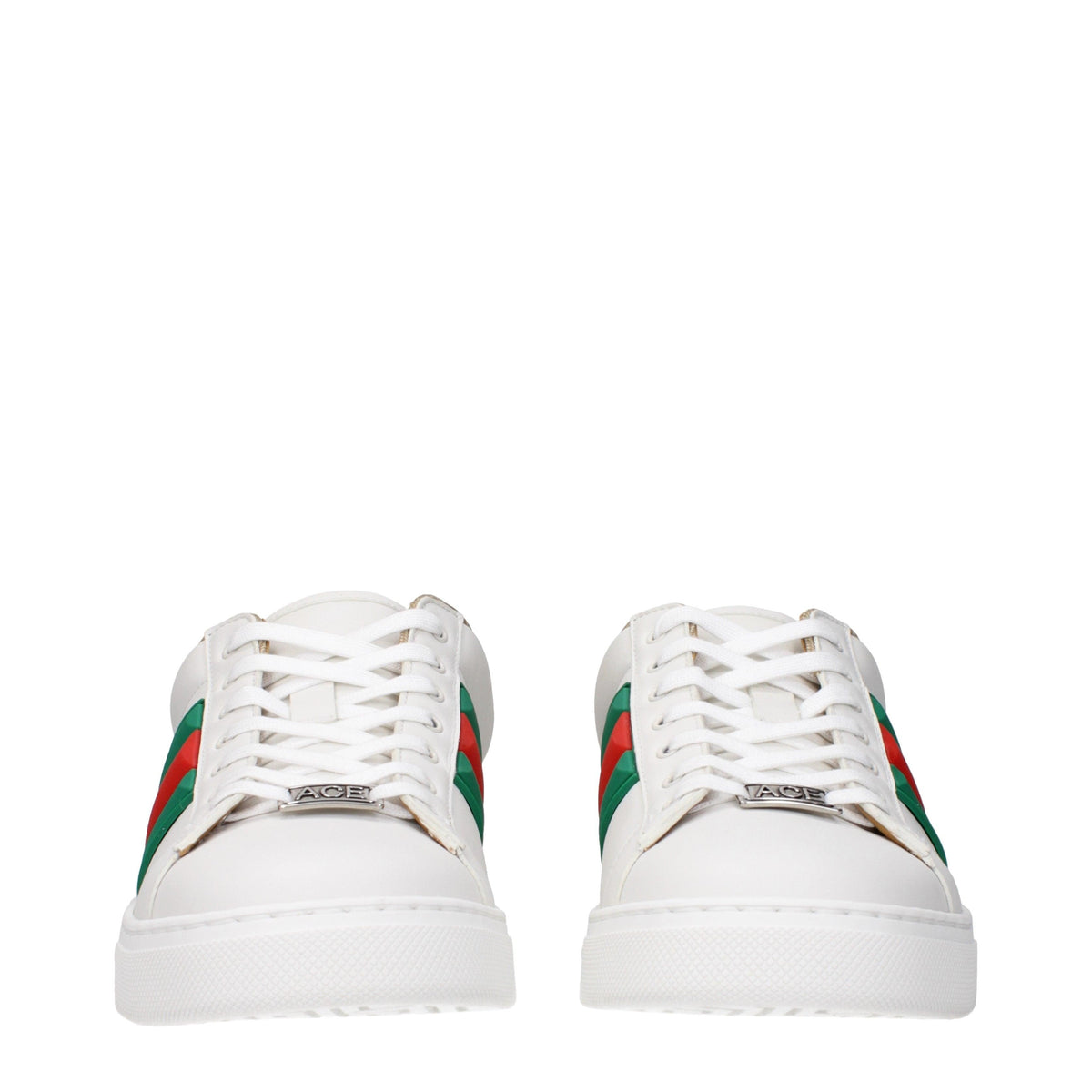 GUCCI White Leather Low-Top Sneakers