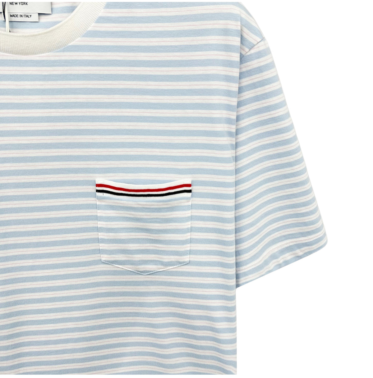 THOM BROWNE Men's Blue Yellow Striped Short-Sleeve T-Shirt MJS205A 452 308
