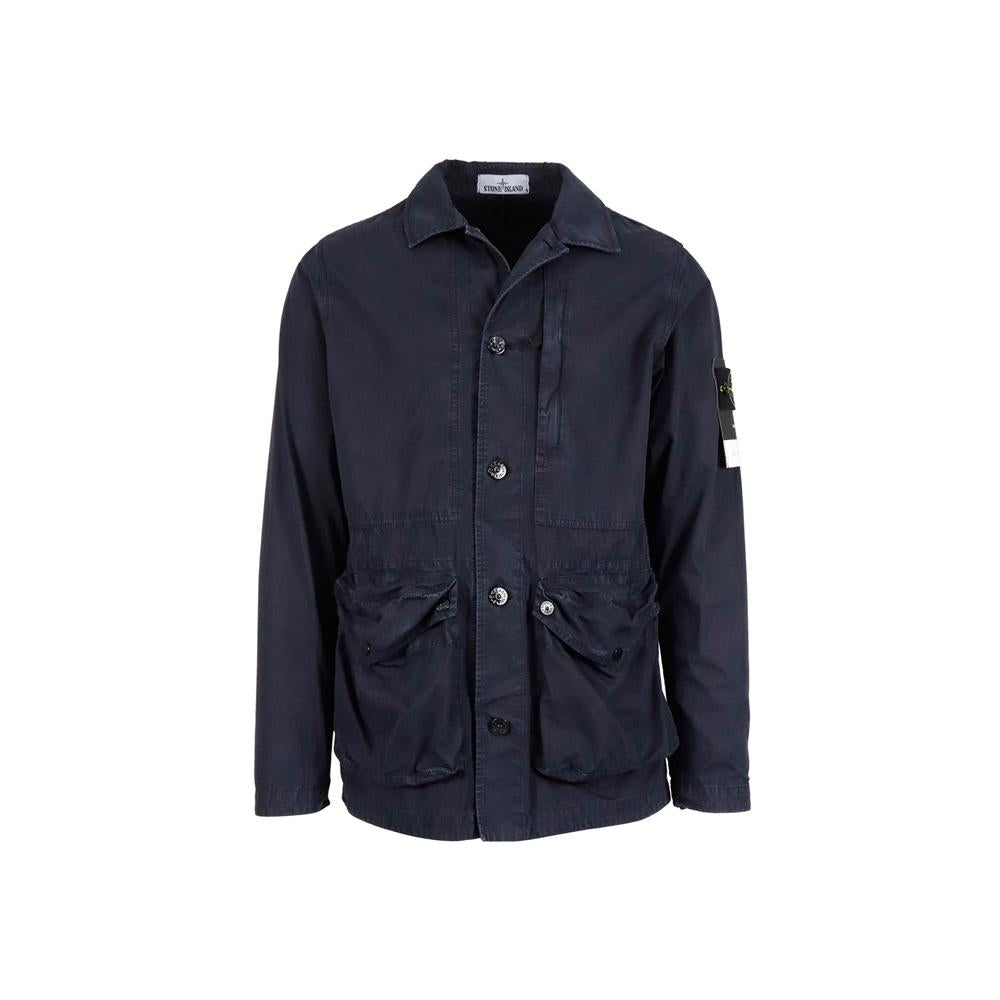 STONE ISLAND Navy Tela Smerigliata Badge Vintage Pocket Jacket