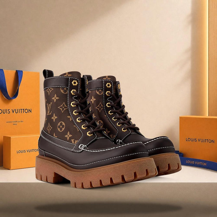 Louis Vuitton Brown LV Remix Ankle Chelsea Boots