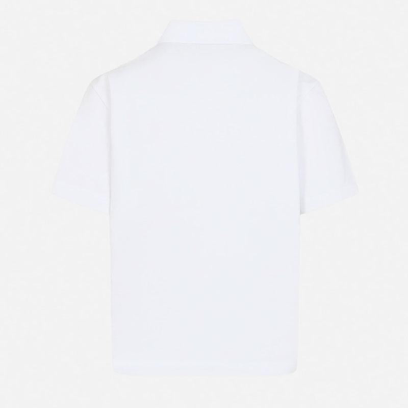 Moncler Men’s Logo Patch Short Sleeve Polo T-Shirt White