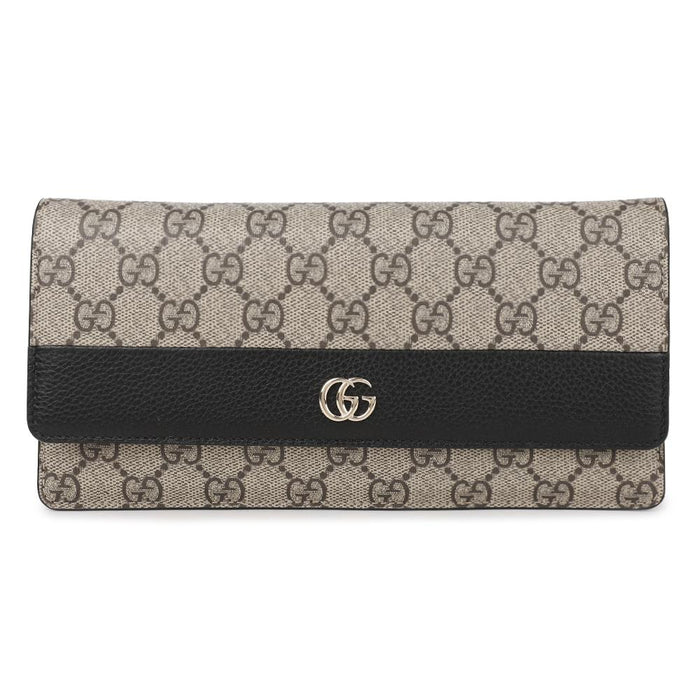 GUCCI GG Marmont Black Leather Long Wallet 855487 AAFXM 1069
