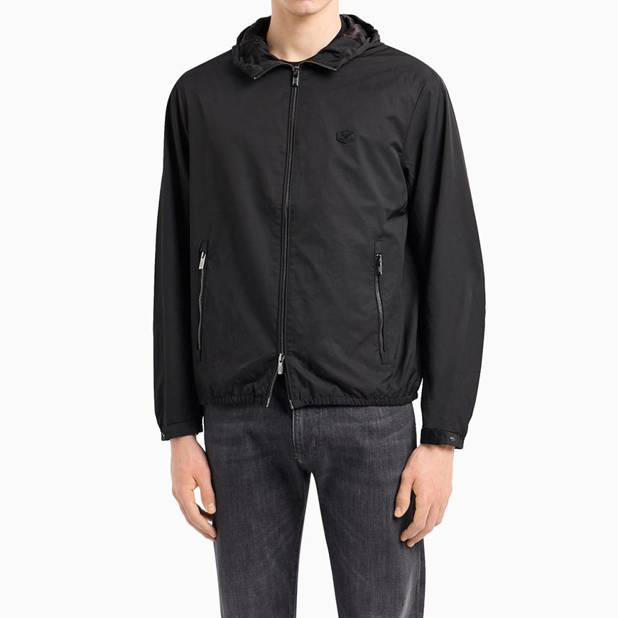 Emporio Armani Water-Repellent Logo Patch Men’s Jacket Black