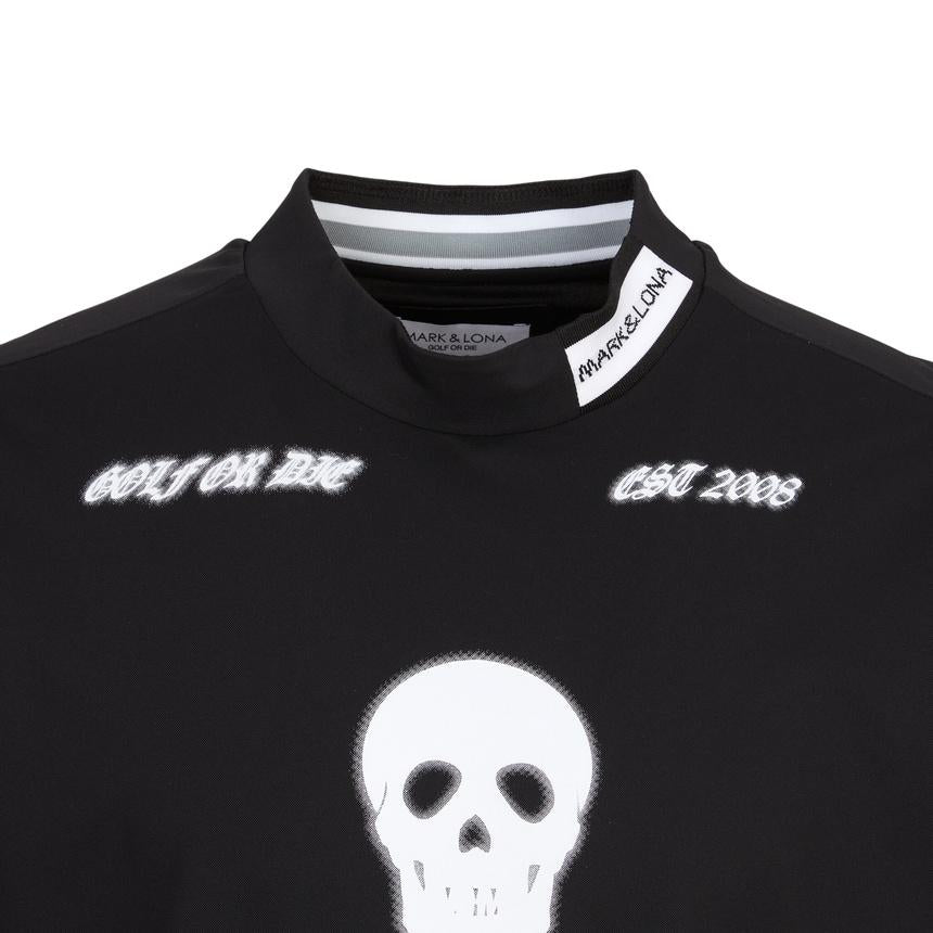 MARK&LONA Men’s Golf Mock Neck Short Sleeve T-Shirt Black