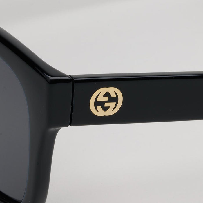 GUCCI Black Square Acetate Sunglasses Unisex Asian Fit