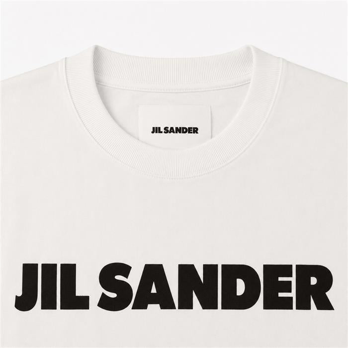 JIL SANDER Logo Long Sleeve T-Shirt for Men White Cotton