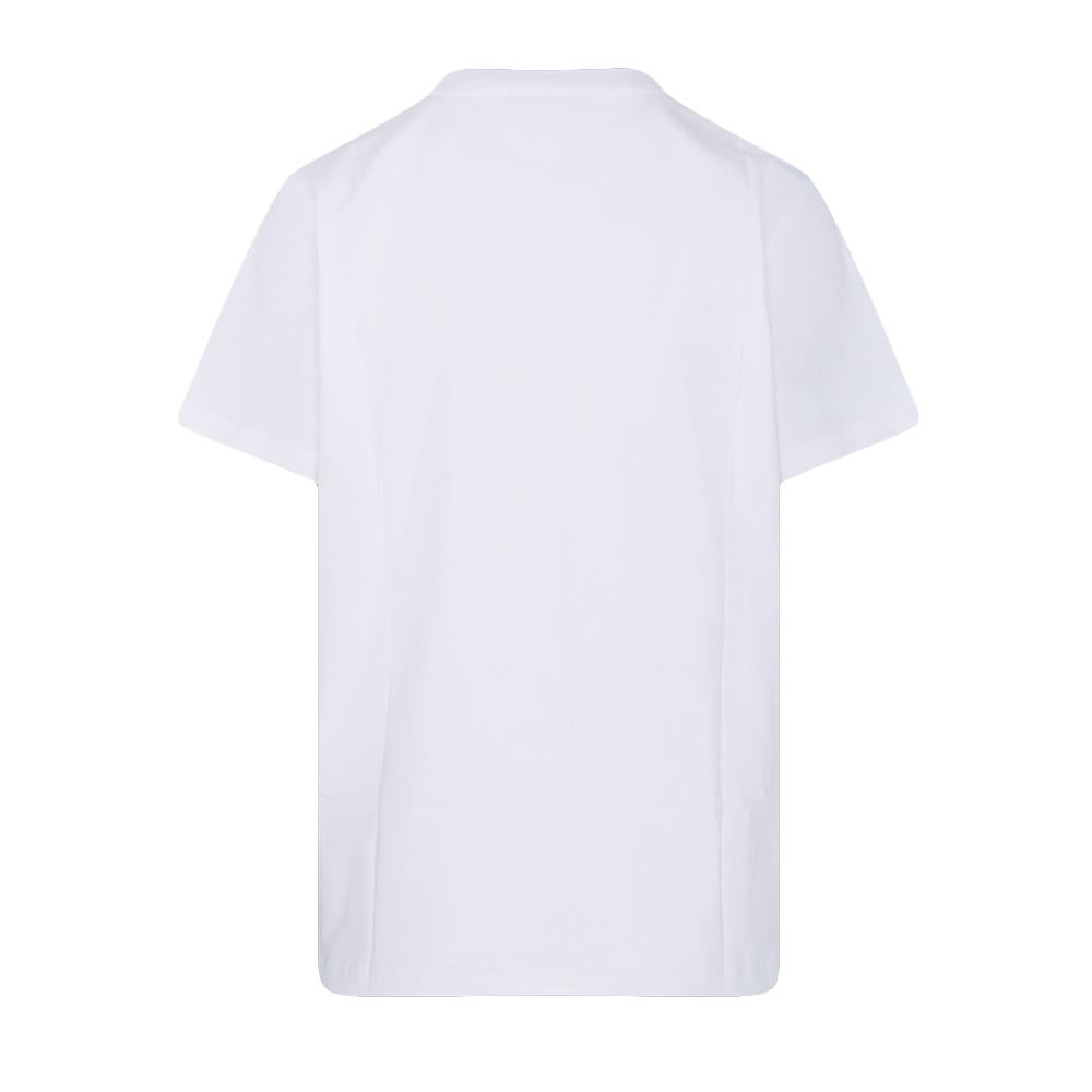 GANNI Peach Graphic T-Shirt White Women’s Top