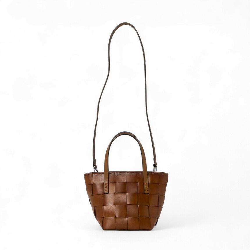 Dragon Diffusion Tan Leather Mini Tote Bag for Women