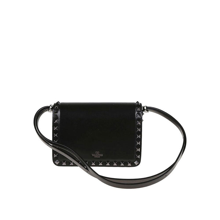 VALENTINO Rockstud Leather Shoulder Bag Black Women