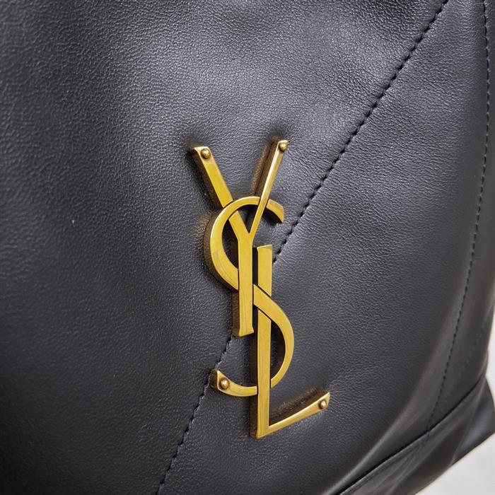 Saint Laurent Jamie Lambskin Puffer Chain Shoulder Bag Large Black